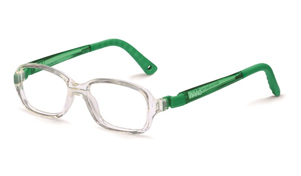 Nano NAO50103 Re-Play Kids Eyeglasses Crystal/Green Eye Size 44-16 (4-6 Years)
