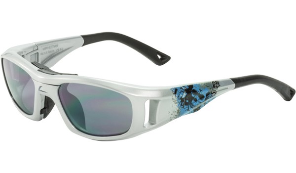 C2 Hilco Leader Kids Sports Saftey Glasses Twisted Skull Silver