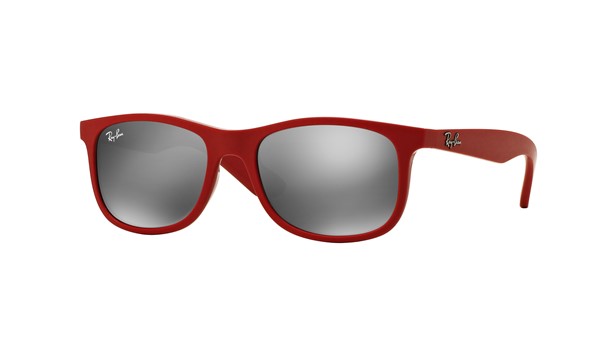 Ray-Ban Junior RJ9062S Kids Sunglasses Matte Red/Grey Mirror Silver Lenses 70156G