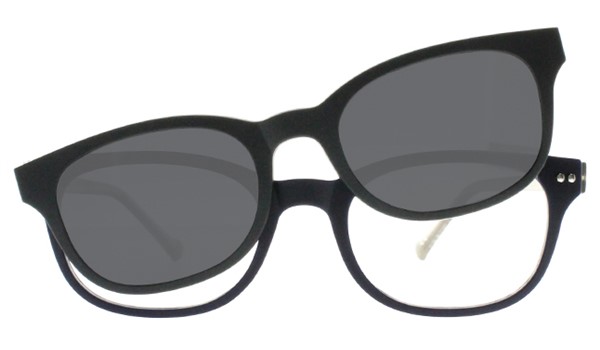 iGreen Plus-03 C04M Kids Eyeglasses Dk Blue/Light Grey Clip Polarized Dk Grey