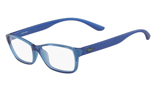 Lacoste L3803B-440 Kids Eyeglasses Azure with Glitter Temples  