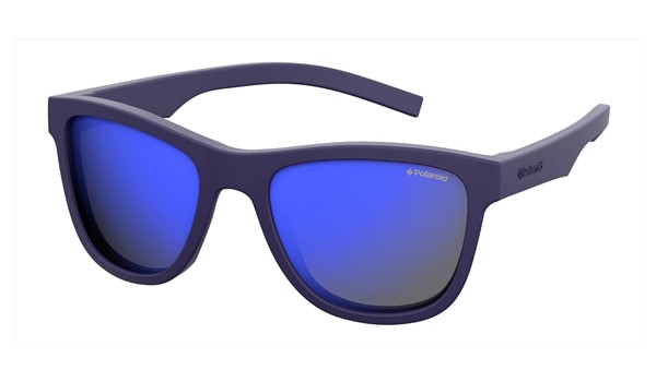 Polaroid Kids PLD-8018/S Sunglasses Polarized Rubber Blue/Gray Blue Mirror 0CIW-JY