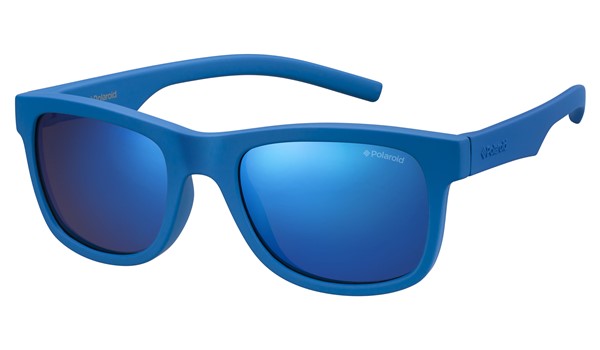 Polaroid Kids PLD-8020/S Sunglasses Polarized 0ZDI-JY Blue/Grey Blue Mirror