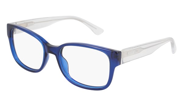 Puma Junior Kids Eyeglasses PJ0002O-007 Blue/Crystal