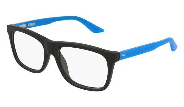 Puma Junior Kids Eyeglasses PJ0008O-008 Black/Light Blue