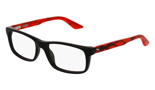 Puma Junior Kids Eyeglasses PJ0009O-001 Black/Red