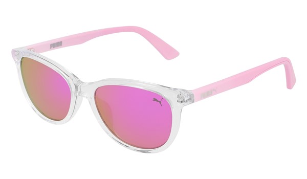 Puma Junior Kids Sunglasses PJ0022S-006 Crystal /Pink Lenses