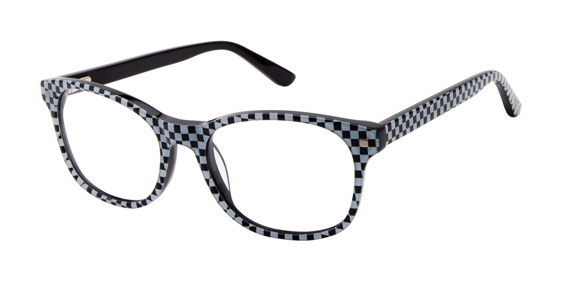 Checkered glasses frames top