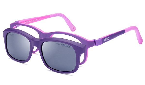 Nano Solar Clip Arcade Kids Eyeglasses Matte Purple/Pink 