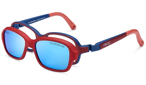Nano Solar Clip Replay Kids Sunglasses Matte Dark Red/Navy 