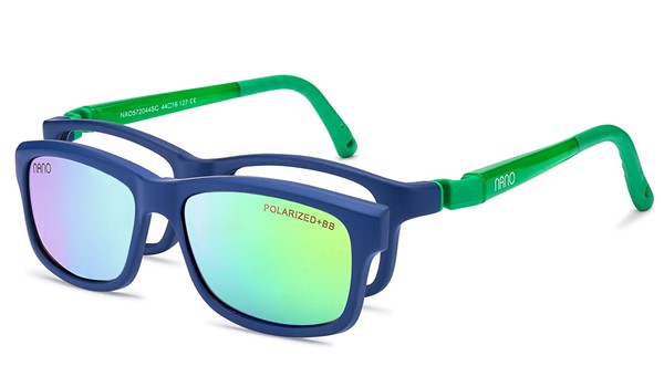 Nano Crew Solar Clip 3.0 Kids Eyeglasses Matte Blue/Green 