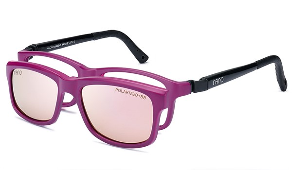 Nano Solar Clip Crew Kids Eyeglasses Matte Dark Magenta/Black
