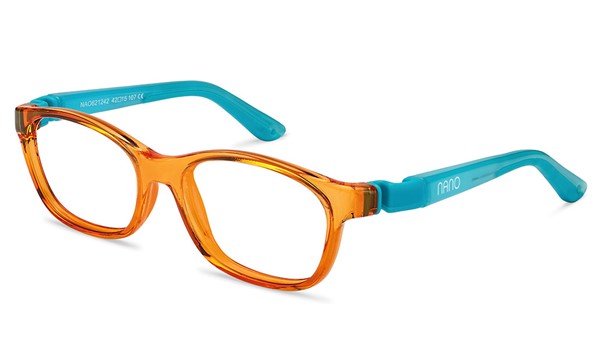 Nano Glow Camper Kids Eyeglasses Crystal Orange/Glowing Blue