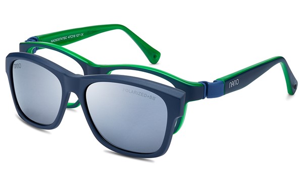 Nano Gaikai Solar Clip 3.0 Kids Eyeglasses Matte Blue/Green 