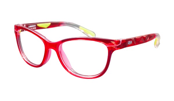 Rec Specs Liberty Sport  Z8-Y70 Kids Indesctructible Eyeglasses Translucent Red/Lime #720