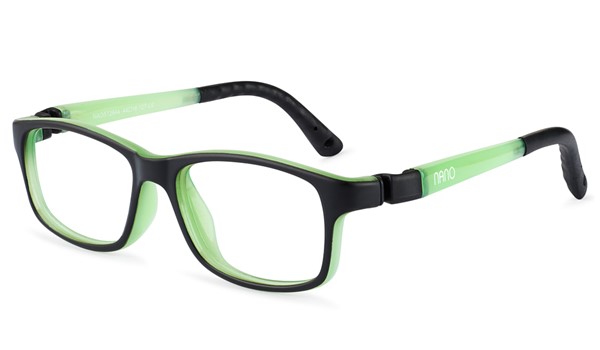 Nano Crew Glow 3.0 Kids Eyeglasses Matt Black/Glowing Green