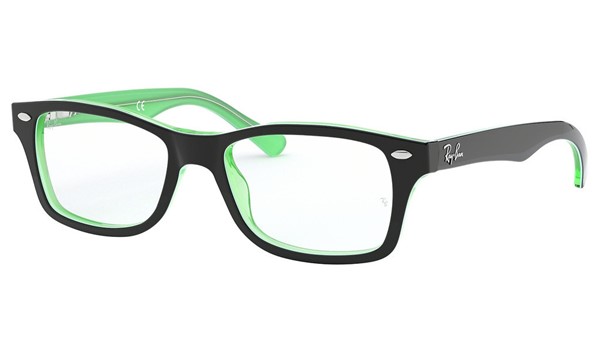 Ray-Ban Junior RY1531-3764 Children's Glasses Black on Green Transparent