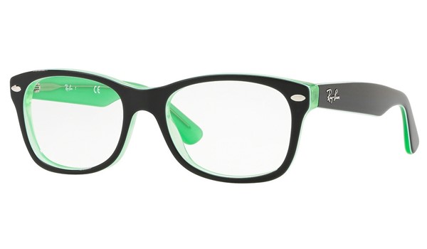Ray-Ban Junior RY1528-3764 Kids Glasses Green Transp on Top Black