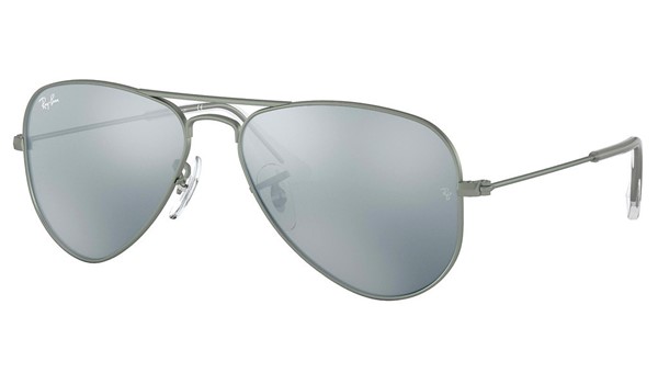 Ray-Ban Junior Aviator RJ9506S Sunglasses Matte Gunmetal/Grey Flash Lenses 250/30