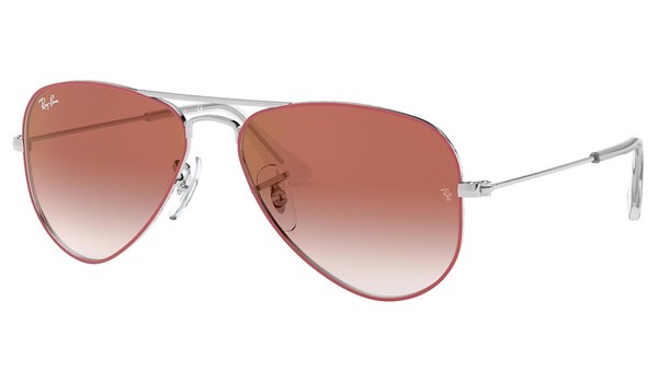 Ray-Ban Junior Aviator RJ9506S-274-V0 Sunglasses Red On Silver