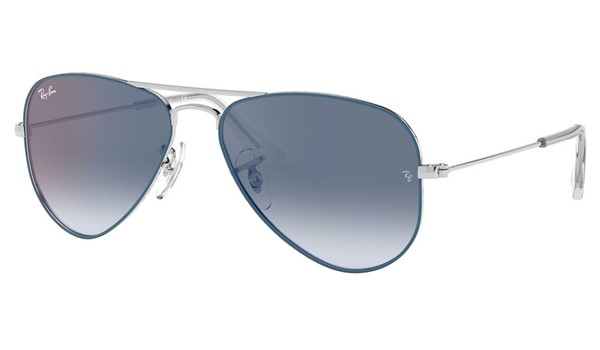 Ray-Ban Junior Aviator RJ9506S Sunglasses Silver on Top Light Blue Blue Mirror Red Lenses 276/X0