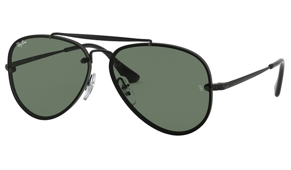 Ray-Ban Junior Aviator Blaze Wayfarer RJ9548SN Sunglasses Black Dark Green Lenses 220/71