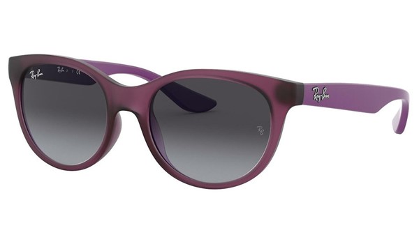 Ray-Ban Junior RJ9068S Kids Sunglasses Rubber Transp Fuxia Grey Gradient Dk Grey Lenses 70568G