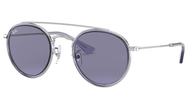 Ray-Ban Junior RJ9647S Kids Sunglasses Silver/Violet Blue Lenses 282/80