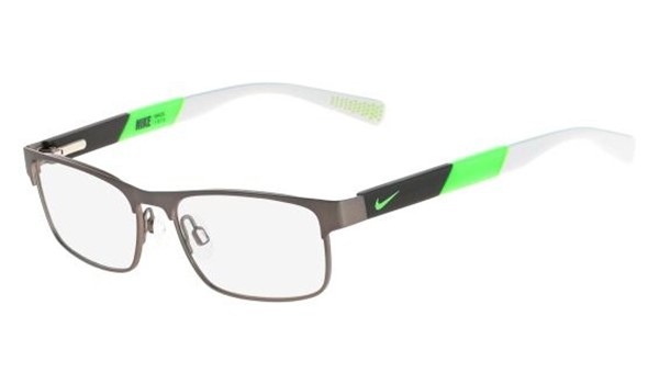 Nike 5574-069 Kids Eyeglasses Brushed Gunmetal Flash Lime
