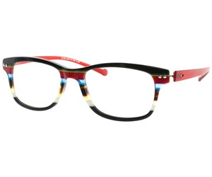 iGreen V4.46-C99 Kids Eyeglasses Shiny Multi-Layered/Matt Red