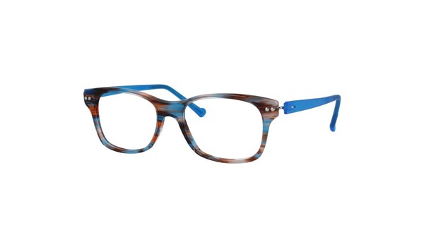iGreen V4.71-C97 Kids Eyeglasses Blue Orange Havana/Matt Sky Blue