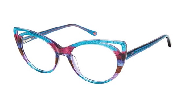 Lulu Guinness Girls Eyeglasses LK025 Teal Glitter