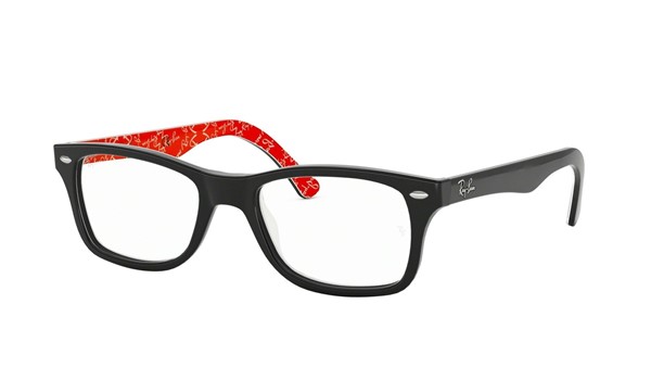 Ray-Ban Eyeglasses RX5228-2479 Black on Texture Red