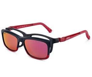 Nano Crew Solar Clip 3.0 Kids Eyeglasses Matte Black Red