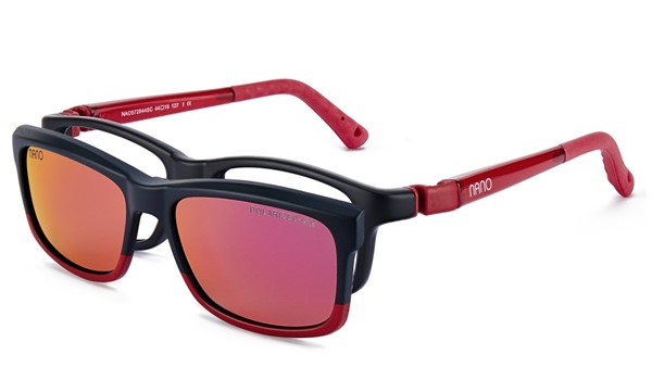 Nano Crew Solar Clip 3.0 Kids Eyeglasses Matte Black Red