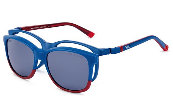 Nano Quest Solar Clip 3.0 Kids Eyeglasses Matte Blue/Red