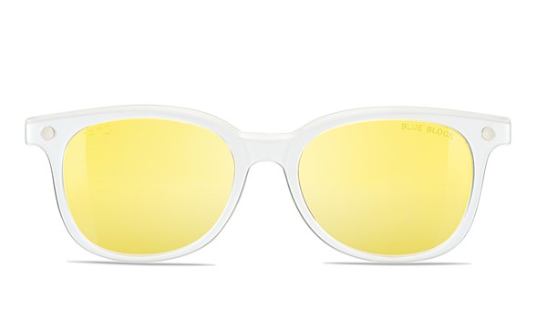 Nano Pixel Blue Block Yellow Lens Clip Crystal White