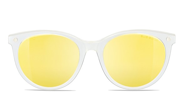Nano Glitch Blue Block Yellow Lens Clip Crystal White