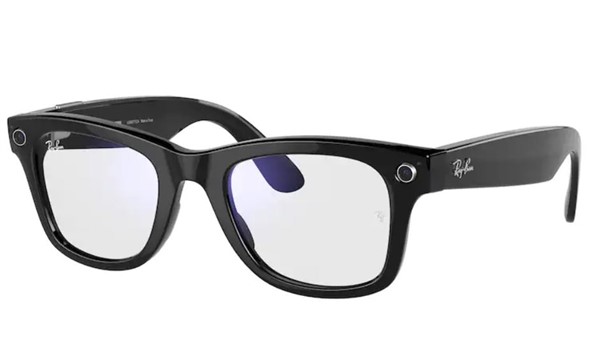 Ray-Ban Stories Wayfarer RW4002 601/SB Black Clear Mirror Blue Light