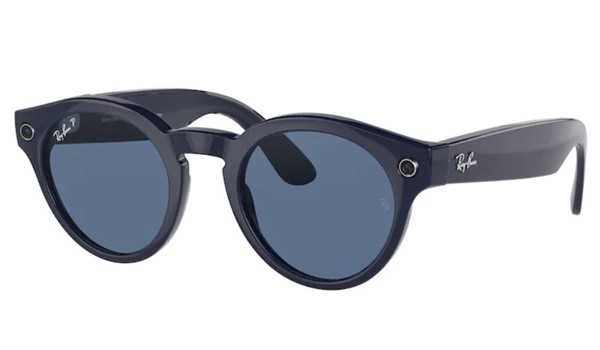 Ray-Ban Stories Round RW4003 65582V Blue Dark Blue Classic Sunglass Polarized