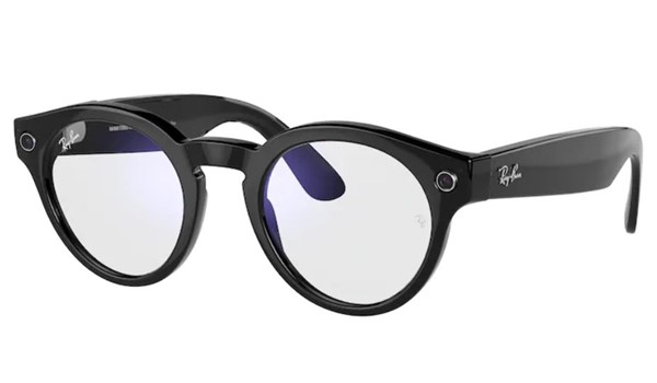 Ray-Ban Stories Round RW4003 601/SB Black Clear Mirror Blue Light