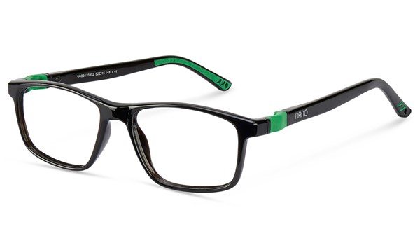 Nano Fanboy 3.0 Kids Eyeglasses Crystal Black/Green