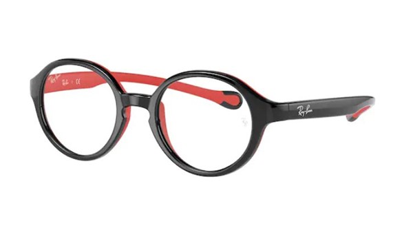 Ray-Ban Junior RY9075V-3876 Toddlers Glasses Black on Rubber Red