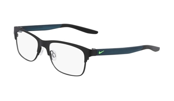 Nike 5590-003 Kids Eyeglasses Satin Black/Dark Teal Green