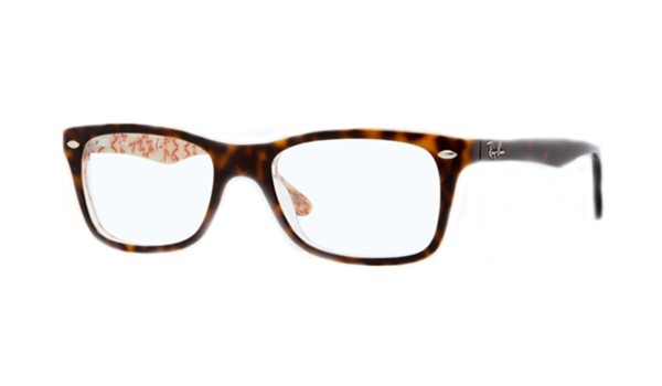 Ray-Ban Eyeglasses RX5228-5057 Dark Havana on Beige Texture