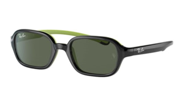 Ray-Ban Junior RJ9074S-709471 Kids Sunglasses Black on Rubber Green