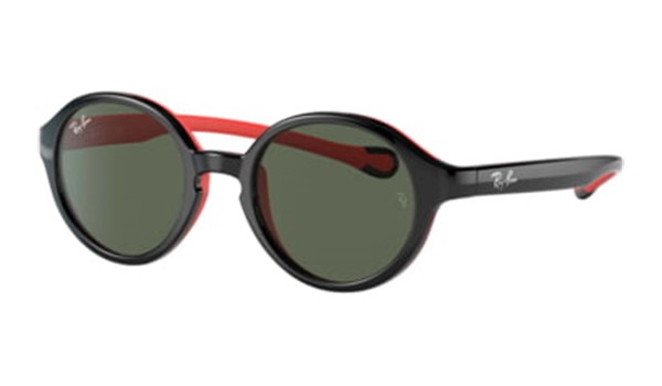 Ray-Ban Junior  RJ9075S-710071 Kids Sunglasses Black on Rubber Red