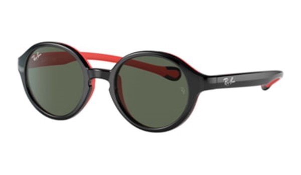 Ray-Ban Junior RJ9075S-710071 Kids Sunglasses Black on Rubber Red
