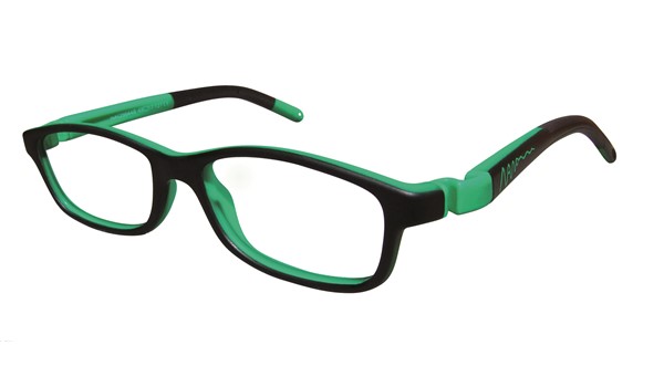 Nano NAO56448 Out Line Kids Eyeglasses MT Black/Green Eye Size 48-17 (8-12 Years)