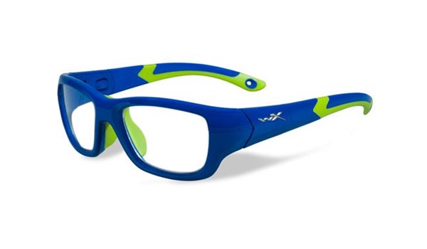 Wiley X Youth Force WX Flash YFFLA02 Kids Sports Glasses Royal Blue/Lime Green